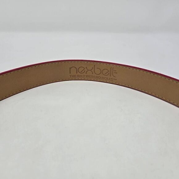 NEXBELT GOLF HIDDEN MARKER PINK LEATHER WOMENS BELT NO HOLES SIZE 00-8 EUC - Picture 6 of 9